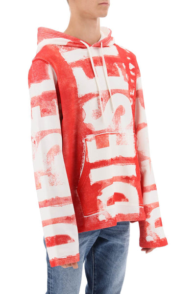 Diesel s-giny hoodie A11480 0NFAV BRIGHT RED
