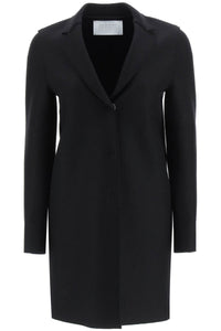 Harris Wharf london 壓制羊毛單排扣大衣 A1301MLK 黑色