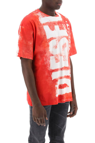 Diesel printed t-shirt with oversized logo A13328 0AIJV FORMULA RED