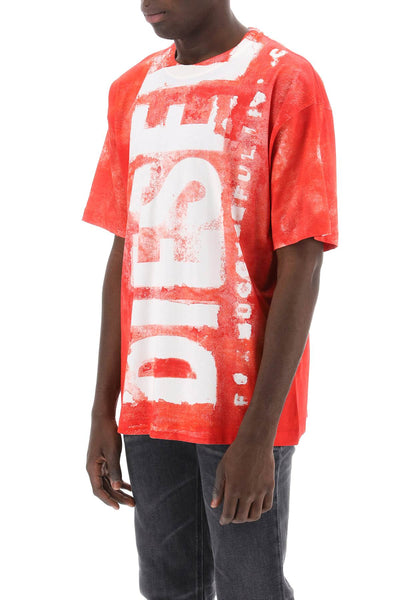 Diesel printed t-shirt with oversized logo A13328 0AIJV FORMULA RED