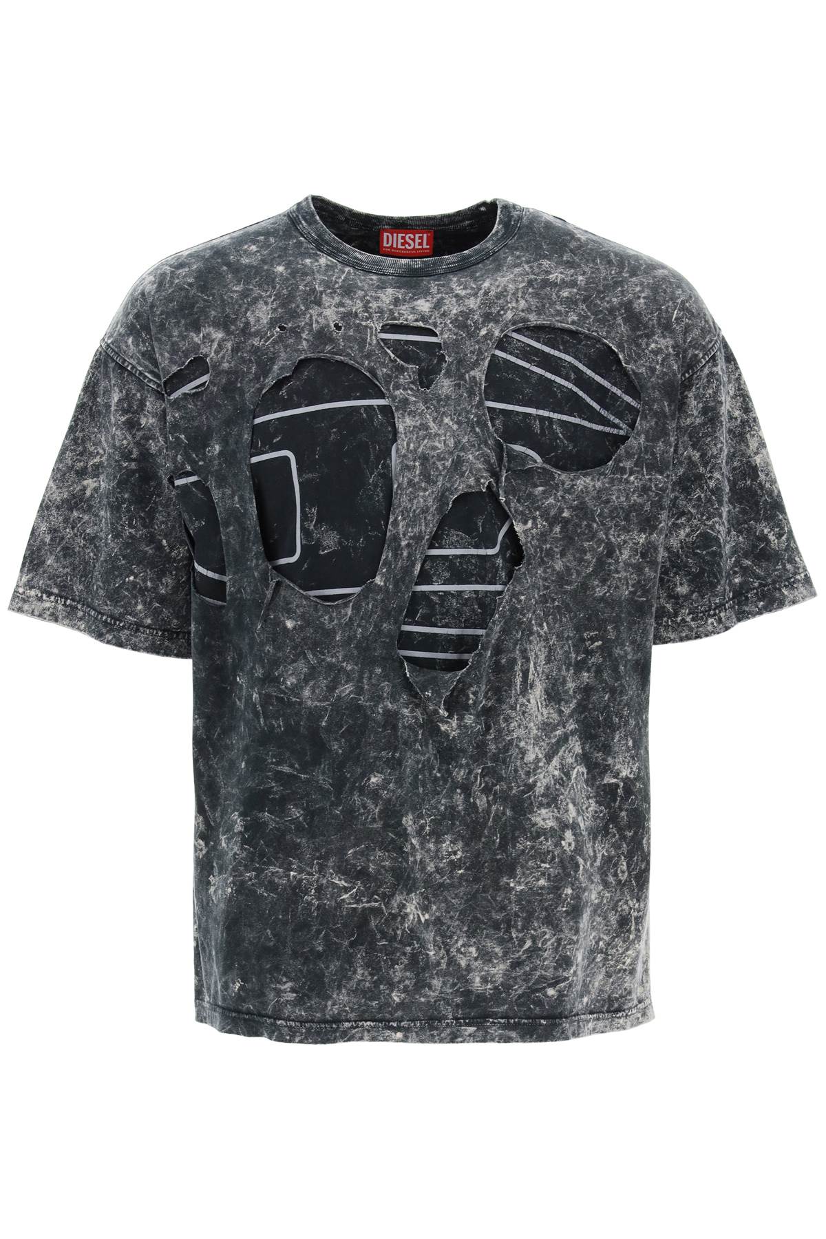 Diesel destroyed t-shirt with peel A13635 0DQAM DP BLACK