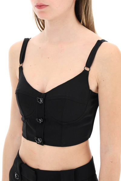 Moschino bustier top with teddy bear buttons A1409 0533 FANTASIA NERO