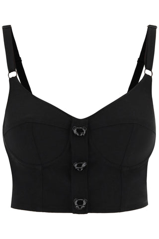 Moschino bustier top with teddy bear buttons A1409 0533 FANTASIA NERO