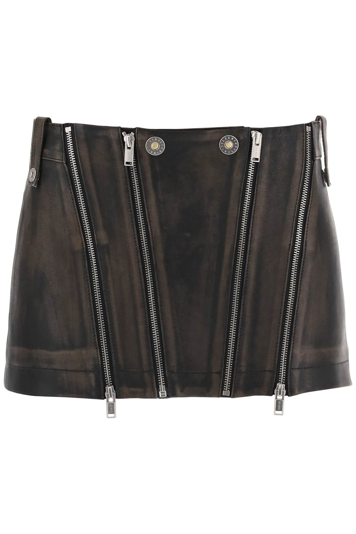Dion lee leather biker micro skirt A1440P23 BLACK