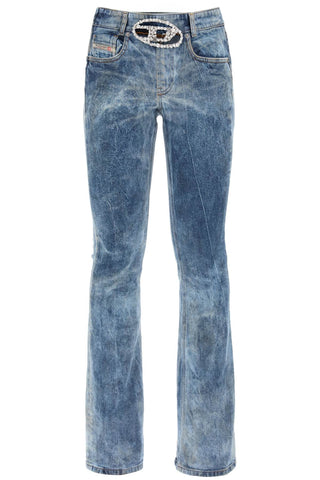 Diesel 1969 d-ebbey jeans with jewel buckle A14555 0PGAL DENIM