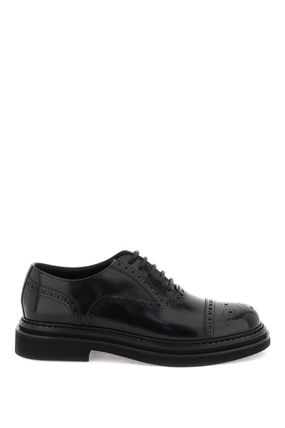 Dolce & gabbana brushed leather oxford lace-ups A20159 A1203 NERO