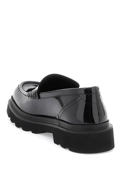 Dolce &amp; Gabbana 漆皮莫卡辛鞋 A30204 A1471 NERO