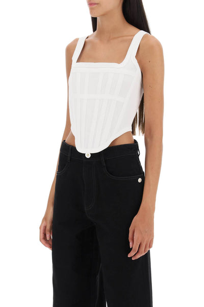 Dion lee corset top in jersey A3585R23 IVORY