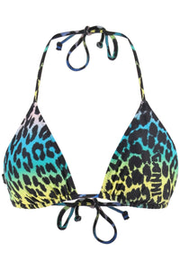 Ganni animalier bikini top A4688 MULTICOLOUR
