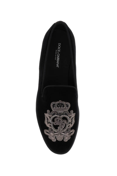 Dolce &amp; Gabbana 天鵝絨樂福鞋 A50490 AO249 NERO GUN METAL