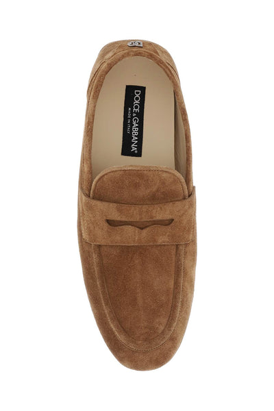 Dolce & gabbana calf suede driver shoe A50599 AS707 NOCCIOLA