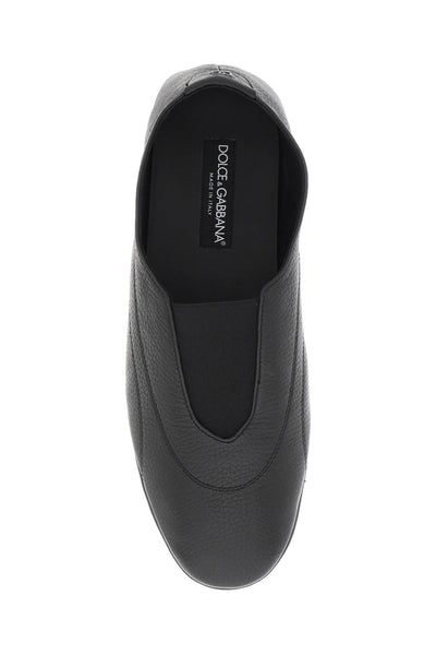 Dolce &amp; Gabbana 皮革拖鞋適用於 A50608 A8034 NERO