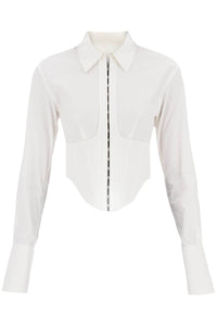 Dion lee cropped shirt with underbust corset A5148P23 IVORY