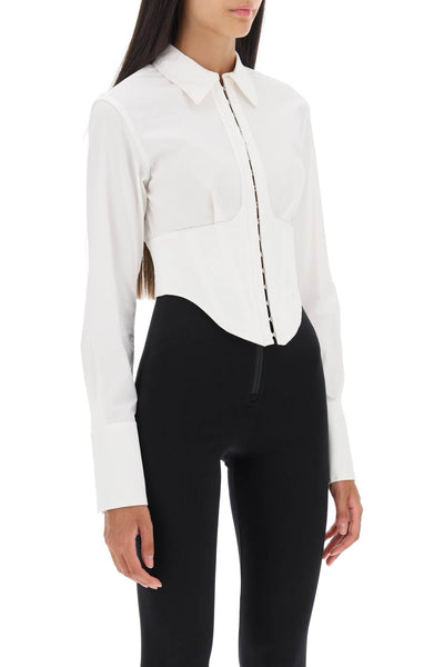 Dion lee cropped shirt with underbust corset A5148P23 IVORY