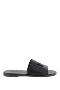 Dolce & gabbana leather slides with dg cut-out A80397 AO602 NERO