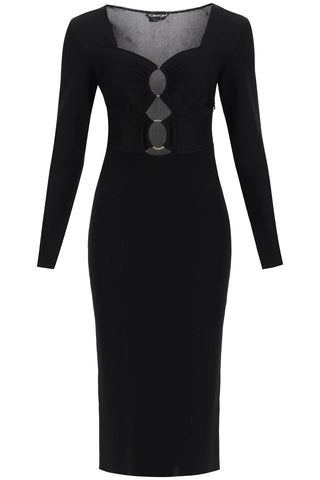 Tom ford knitted midi dress with cut-outs ACK389 YAX592 BLACK