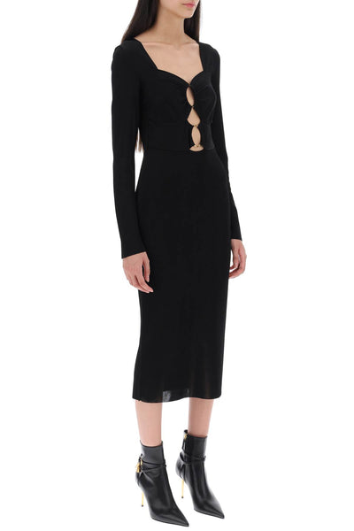 Tom ford knitted midi dress with cut-outs ACK389 YAX592 BLACK