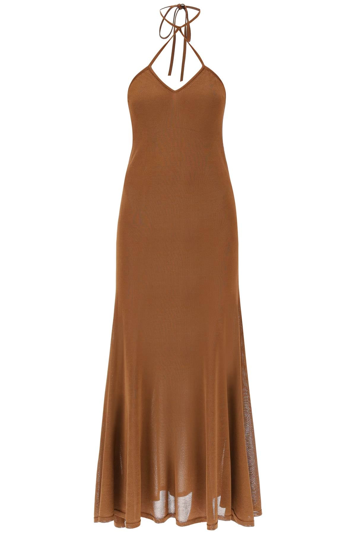 Tom ford knitted halterneck maxi dress ACK418 YAX646 BRONZE