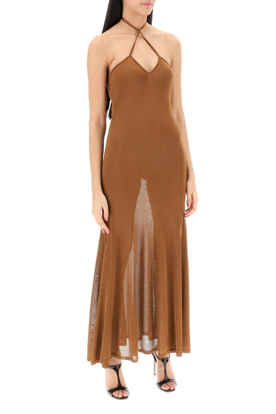 Tom ford knitted halterneck maxi dress ACK418 YAX646 BRONZE