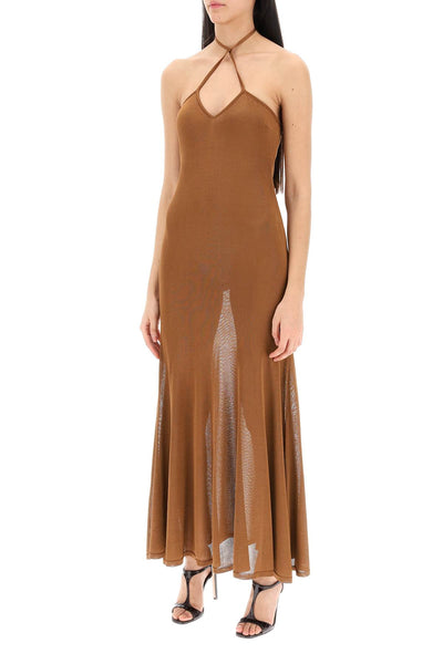 Tom ford knitted halterneck maxi dress ACK418 YAX646 BRONZE