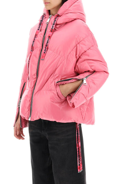 Khrisjoy khris iconic shiny puffer jacket AFPW001NNYL RASPBERRY