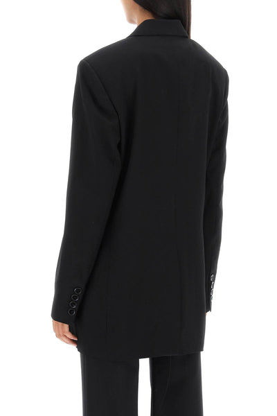 Acne studios double-breasted jacket in herringbone fabric AH0256 BLACK