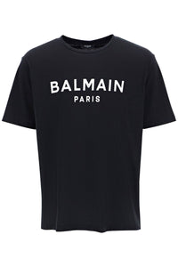 Balmain logo print t-shirt CH1EG000BB73 NOIR BLANC