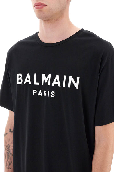 Balmain logo print t-shirt CH1EG000BB73 NOIR BLANC