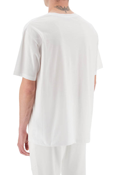 Balmain logo print t-shirt CH1EG000BB73 BLANC NOIR