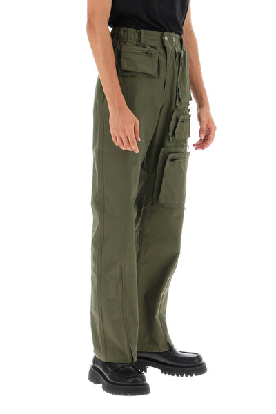 Andersson bell cargo pants with raw-cut details APA681M KHAKI