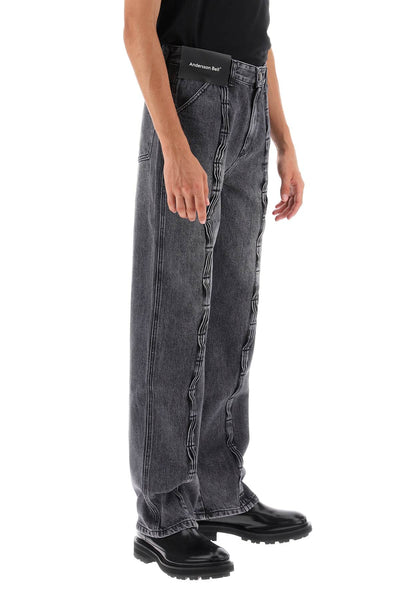Andersson bell wave wide leg jeans APA682M WASHED BLACK