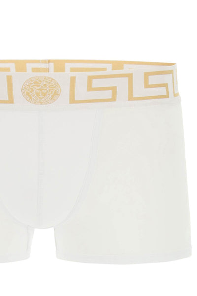 Versace tri-pack trunks AU10326 A232741 WHITE GREEK GOLD