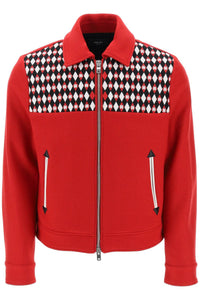 Amiri wool blouson jacket with embroidered yoke AW23MOS082 GOJI BERRY
