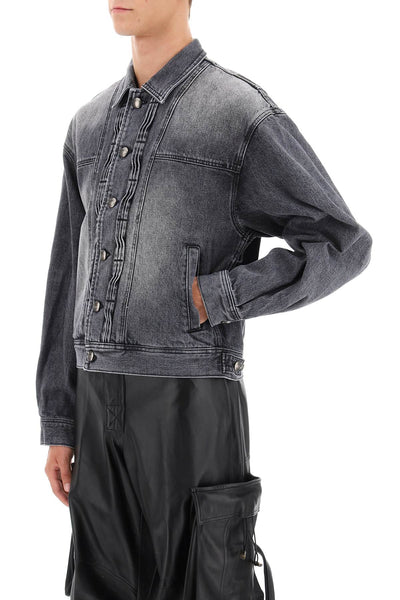 Andersson bell denim jacket with wavy details AWA570M WASHED BLACK