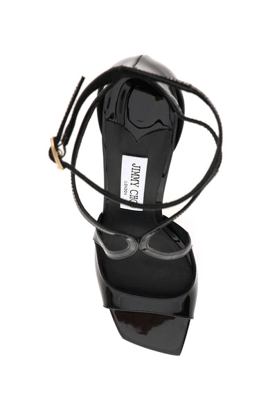 Jimmy choo patent leather azia 95 sandals AZIA 95 PAT BLACK