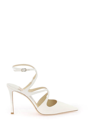 Jimmy choo 緞面 azia 95 高跟鞋 AZIA PUMP 95 SAT IVORY