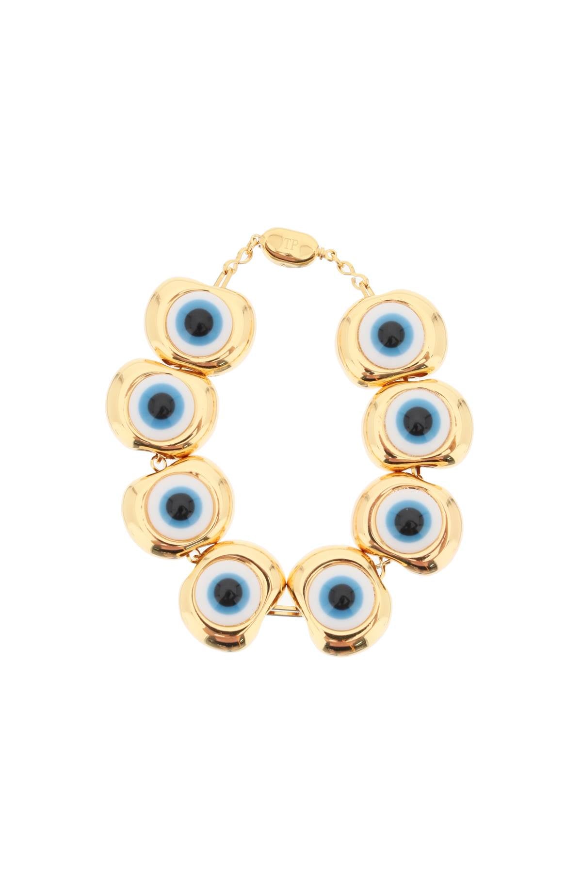 Timeless pearly bracelet with eyes B129 GOLD