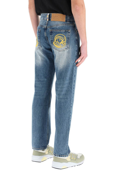 Billionaire boys club jeans with embroidery decorations B22413 INDIGO
