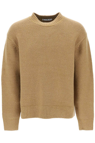 Acne studios crew-neck sweater in wool and cotton B60278 CAMEL BROWN