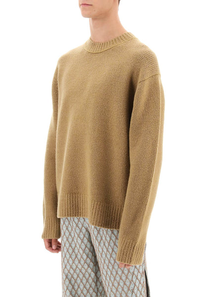 Acne studios crew-neck sweater in wool and cotton B60278 CAMEL BROWN