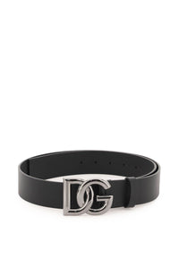 Dolce & gabbana lux leather belt with dg buckle BC4646 AX622 NERO