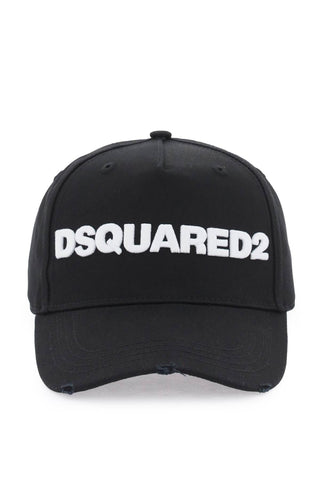 Dsquared2 embroidered baseball cap BCM0028 05C00001 BLACK WHITE
