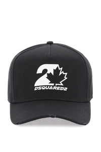 Dsquared2 baseball cap with logoed patch BCM0703 05C00001 BLACK WHITE