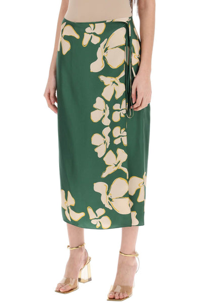 Raquel diniz "floral silk wrap skirt wendy" BL00005 NS00017 GREEN FLORAL PANNEL