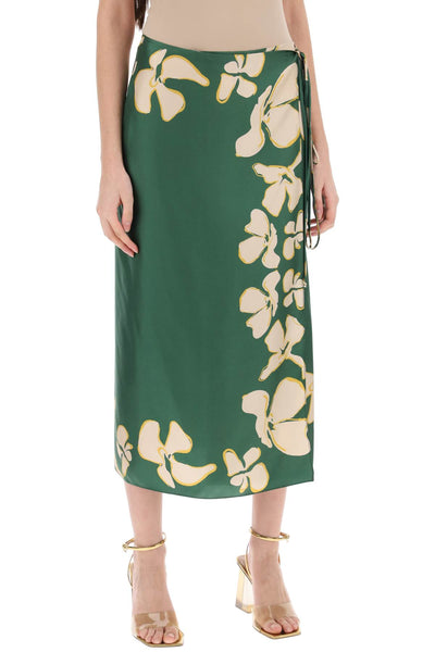 Raquel diniz "floral silk wrap skirt wendy" BL00005 NS00017 GREEN FLORAL PANNEL