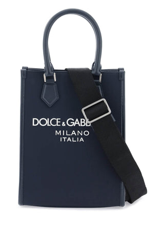 Dolce & gabbana small nylon tote bag with logo BM2123 AG182 BLU BLU NAVY