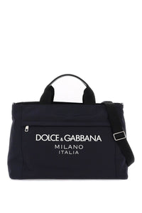 Dolce & gabbana rubberized logo nylon duffle bag BM2125 AG182 BLU BLU NAVY
