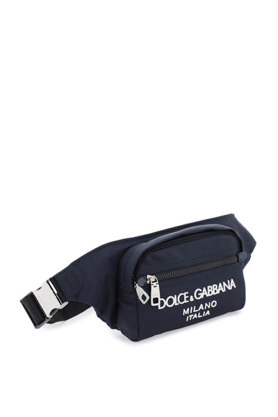 Dolce &amp; Gabbana 標誌尼龍腰包 BM2218 AG182 BLU BLU NAVY