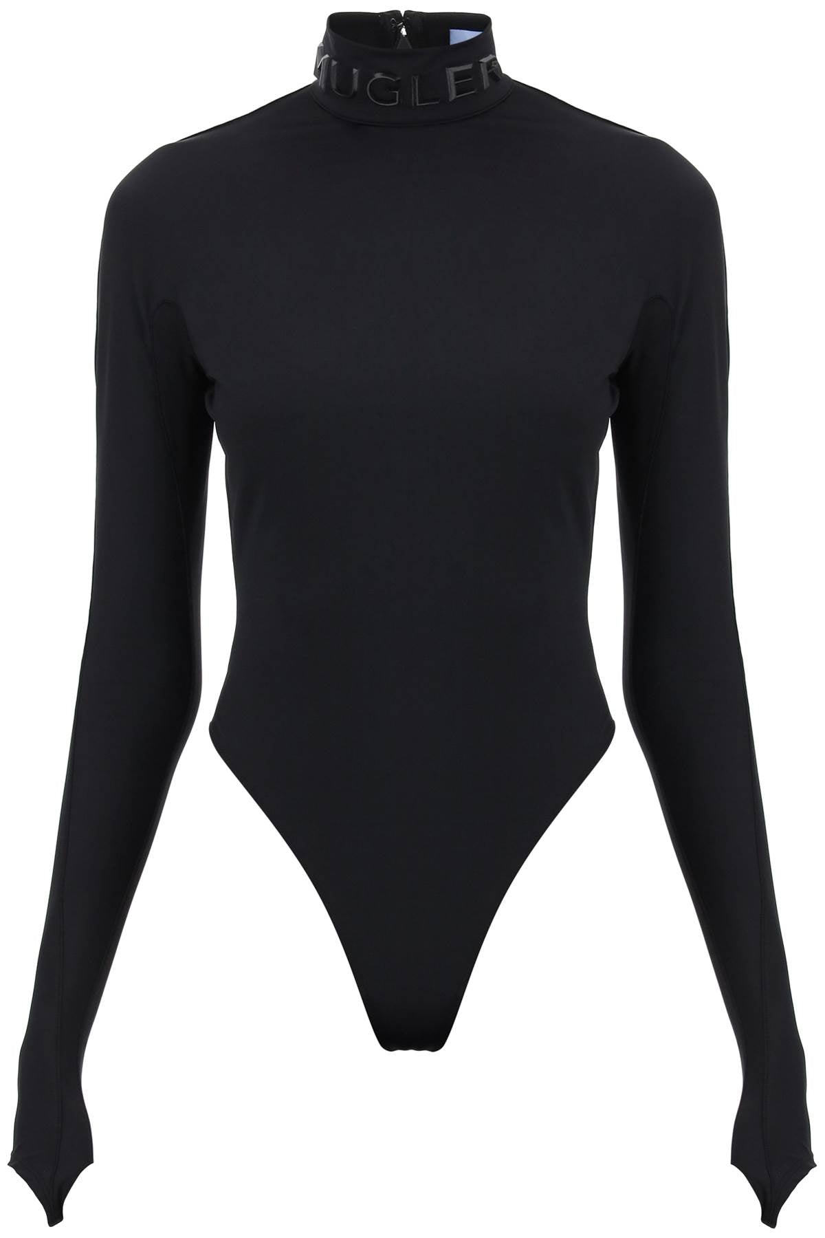 Mugler bodysuit with stand collar BO0212842 BLACK