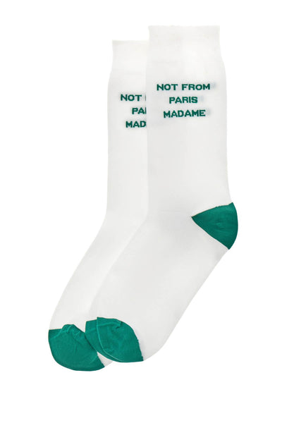 Drole de monsieur 'la chaussette slogan' socks BSK101CO024 GREEN